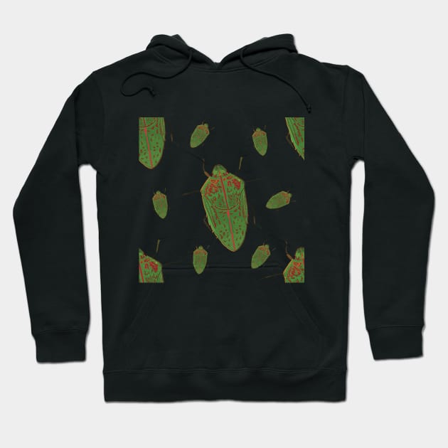 Hawaii Koa Bug Pattern Hoodie by NadJac